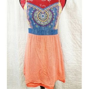 Multicolored Spaghetti Strap Summer Dress